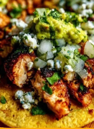 Delicious Chicken Street Tacos with fresh toppings and vibrant colors