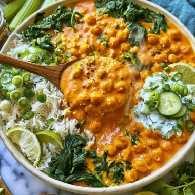 Delicious Chickpea Curry served in a bowl with fresh herbs