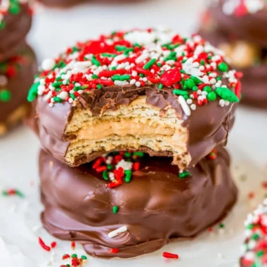 Chocolate Peanut Butter Stacks - delectable layers of chocolate and peanut butter