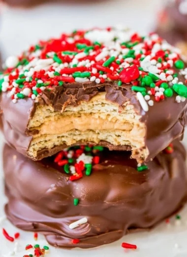 Chocolate Peanut Butter Stacks - delectable layers of chocolate and peanut butter