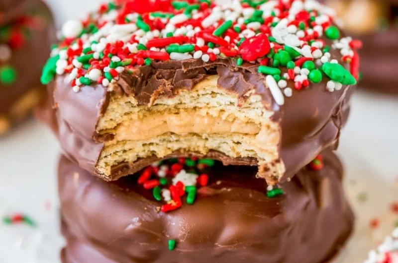 Chocolate Peanut Butter Stacks - delectable layers of chocolate and peanut butter