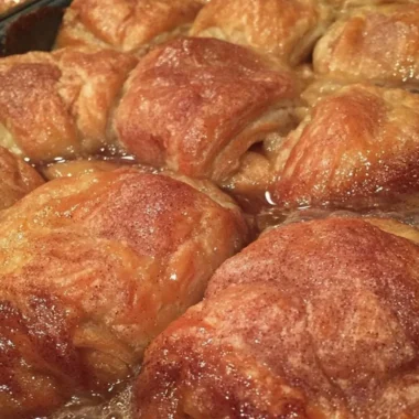 Homemade Country Apple Dumplings with cinnamon and caramel sauce