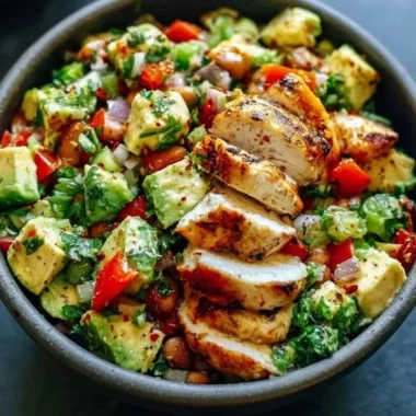 Creamy avocado chicken salad with tender chicken and creamy dressing