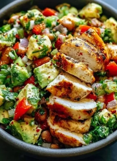 Creamy avocado chicken salad with tender chicken and creamy dressing