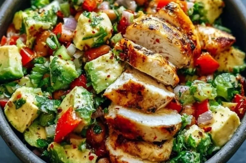 Creamy avocado chicken salad with tender chicken and creamy dressing
