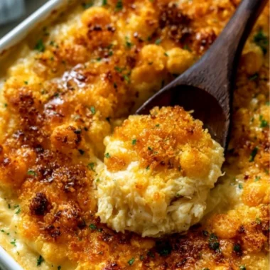 Dolly Parton’s delicious 5-ingredient casserole served in a baking dish