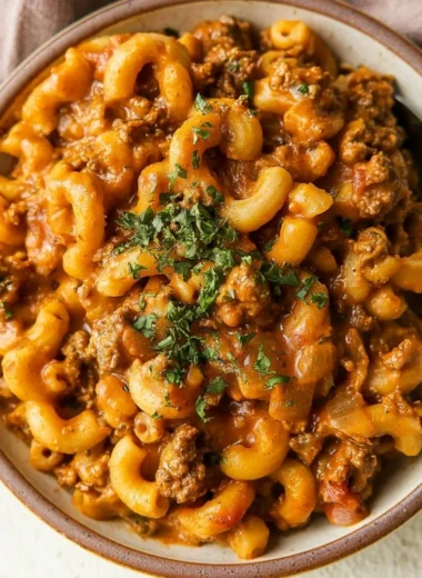 Delicious gluten-free and dairy-free Hamburger Helper served in a bowl