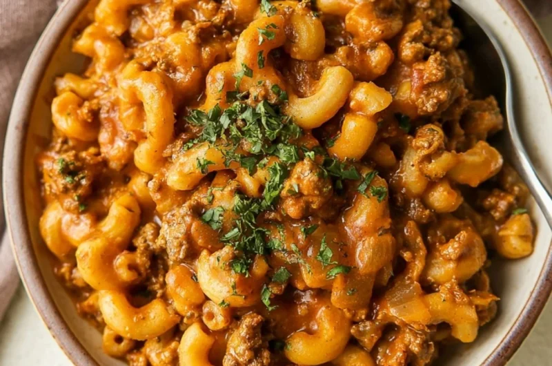 Delicious gluten-free and dairy-free Hamburger Helper served in a bowl