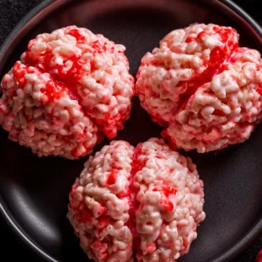 Colorful Halloween Rice Krispies Treats shaped like spooky characters.