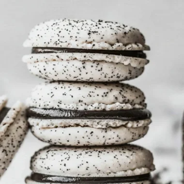 Oreo Macarons featuring creamy Oreo filling and delicate chocolate shell