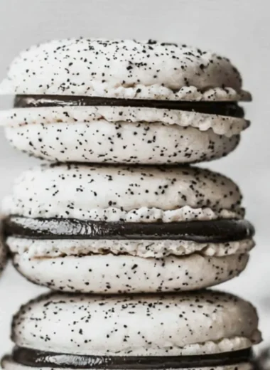Oreo Macarons featuring creamy Oreo filling and delicate chocolate shell