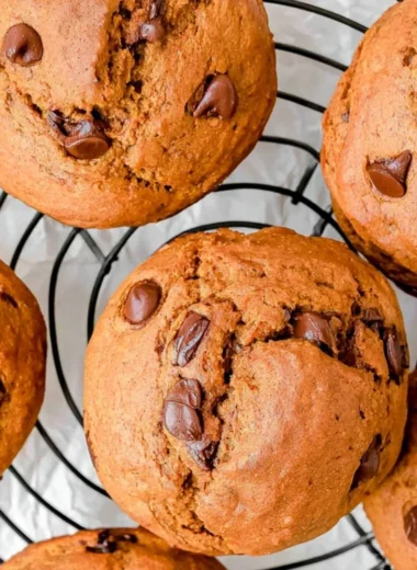 Delicious homemade pumpkin protein muffins fresh out of the oven