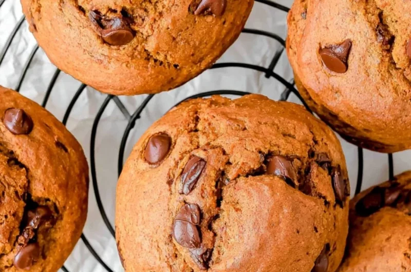 Delicious homemade pumpkin protein muffins fresh out of the oven