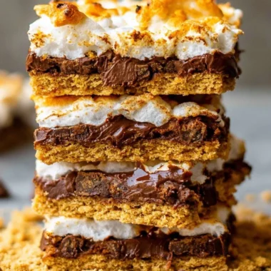 Delicious homemade S'more Bars with chocolate and marshmallows.