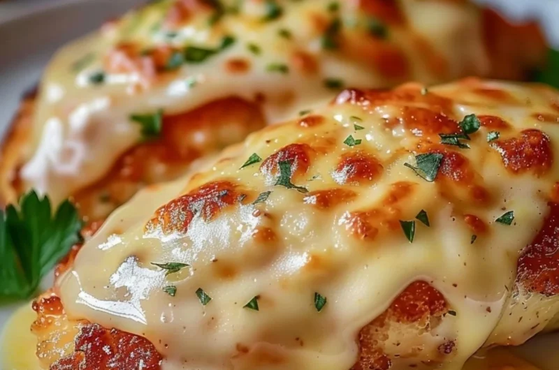Delicious ultimate chicken parmesan served with marinara sauce and cheese.