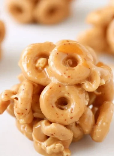 Delicious homemade peanut butter cereal bites in a bowl