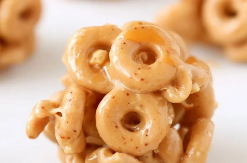 Delicious homemade peanut butter cereal bites in a bowl
