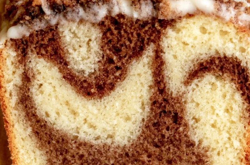 Moist and fluffy Cinnamon Loaf Cake with a rich cinnamon swirl