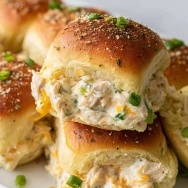 Creamy Crack Chicken Sliders served on a platter with toppings