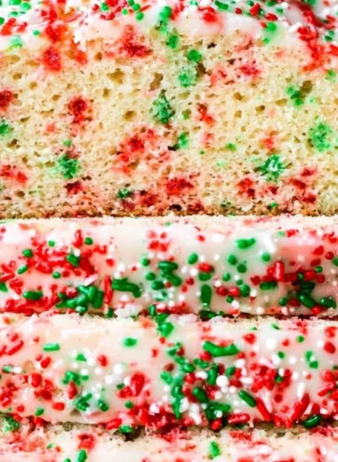 Festive Christmas Sprinkle Buttermilk Bread fresh from the oven