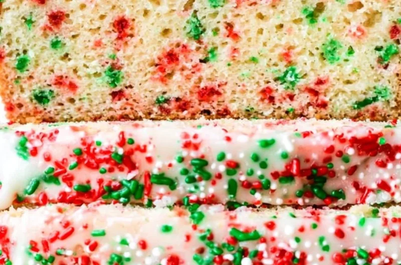 Festive Christmas Sprinkle Buttermilk Bread fresh from the oven