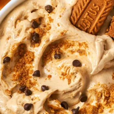 Delicious Biscoff Dip served with fruit and marshmallow fluff