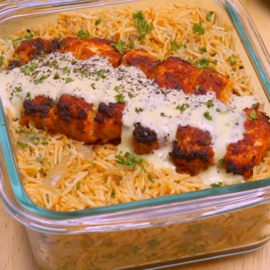 Creamy Cajun Chicken & Rice Bowls - a high protein meal prep dish