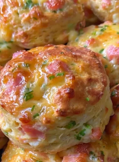 High-protein cottage cheese breakfast biscuits served on a plate