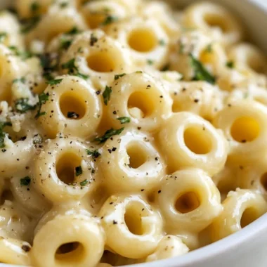 Delicious garlic butter pasta garnished with fresh herbs