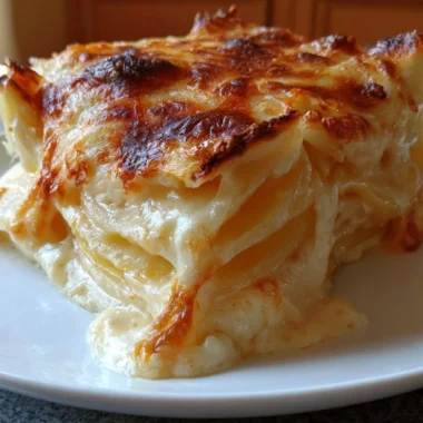 Delicious creamy cheesy scalloped potatoes baked to perfection.