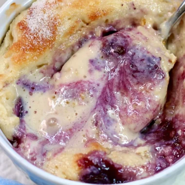 Delicious healthy blueberry protein baked oats with no added sugar