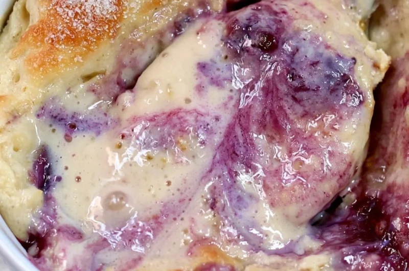 Delicious healthy blueberry protein baked oats with no added sugar