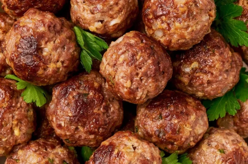 Delicious homemade meatballs ready for freezing and easy meal prep