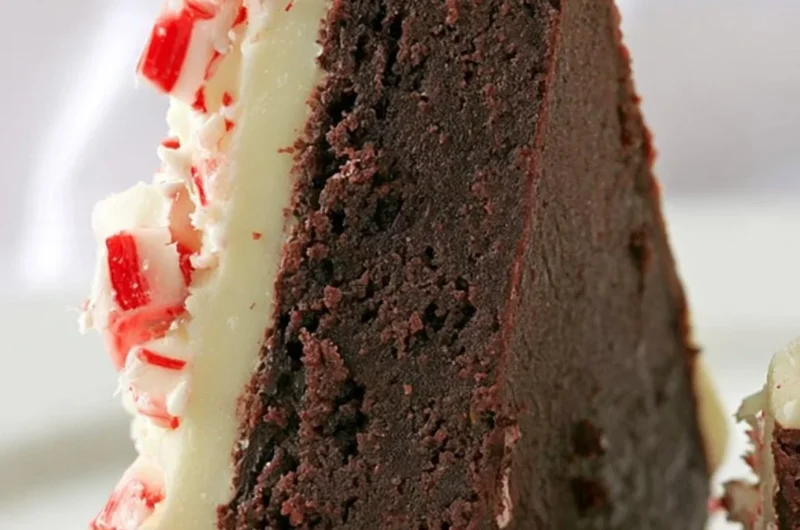 Delicious peppermint bark brownies topped with crushed candy canes